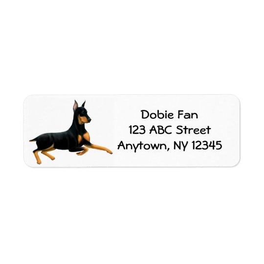 Resting Doberman Pinscher Dog Label Return Address Label