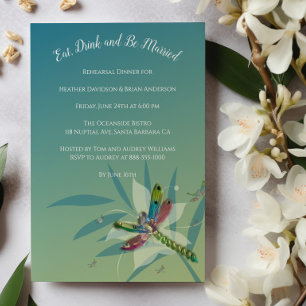 Resting Dragonfly Rehearsal Dinner Invitation