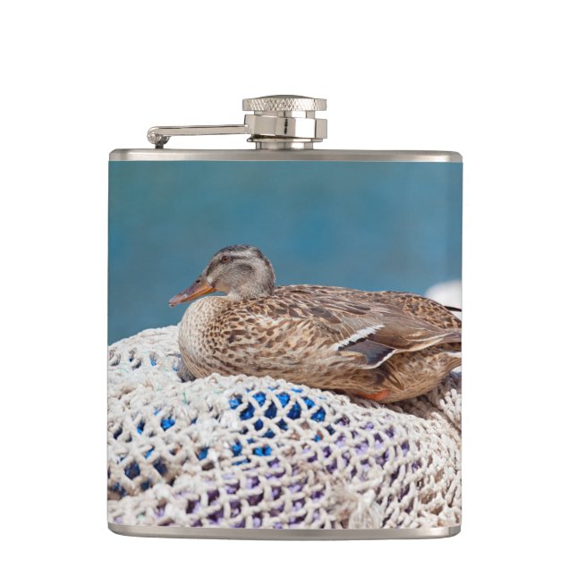 Resting Duck Hip Flask (Front)