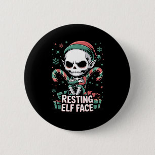 Resting Elf Face Funny Christmas Cute Creepy Women 6 Cm Round Badge