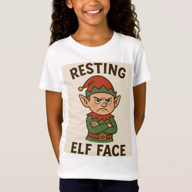 Resting Elf Face – Grumpy Holiday Mood T-Shirt (Front)