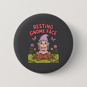 Resting Gnome Face Cute Funny Christmas Kawaii Car 6 Cm Round Badge