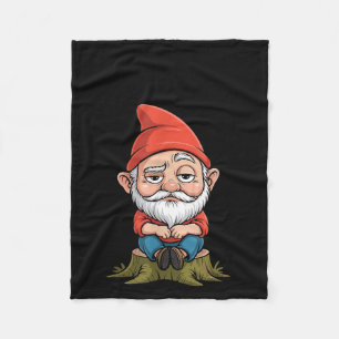 Resting Gnome Face Cute Funny Christmas Kawaii Car Fleece Blanket