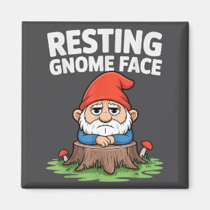 Resting Gnome Face Cute Funny Christmas Kawaii Car Magnet