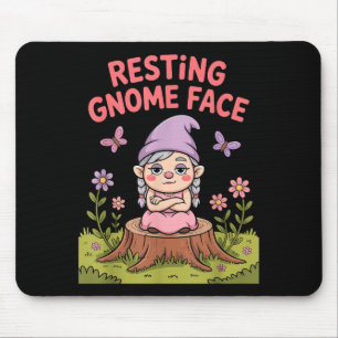 Resting Gnome Face Cute Funny Christmas Kawaii Car Mouse Mat