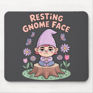 Resting Gnome Face Cute Funny Christmas Kawaii Car Mouse Mat