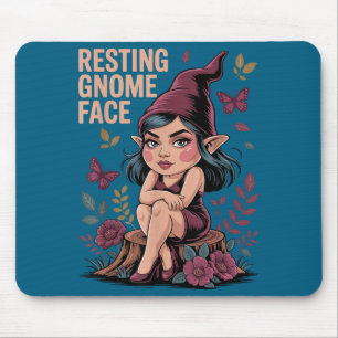 Resting Gnome Face Cute Funny Christmas Kawaii Car Mouse Mat