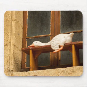 Resting goose on a bench Mousepad