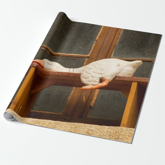 Resting goose on a bench Wrapping Paper (Unrolled)