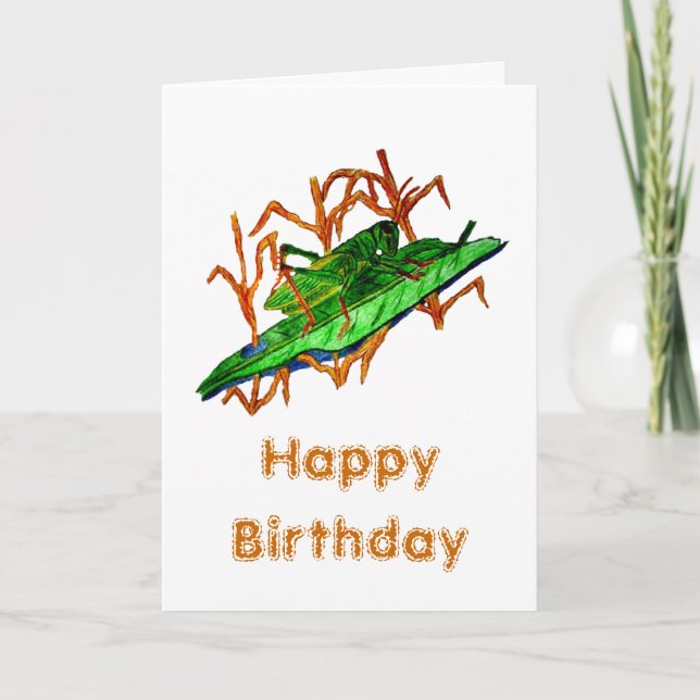 Resting Grasshopper Card (Front)