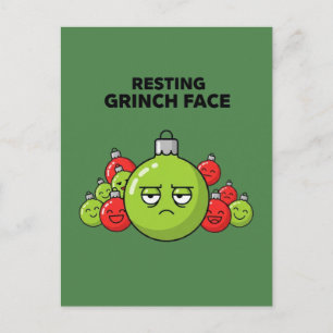 Resting Grinch Face Christmas Ornament Postcard