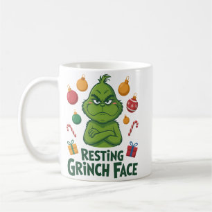 Resting Grinch Face Coffee Mug