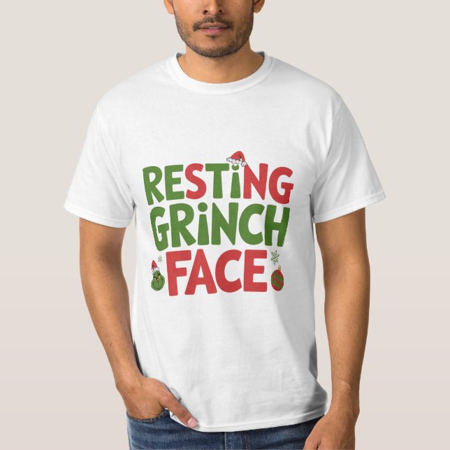 Resting Grinch Face Funny Christmas Shirt (Front)