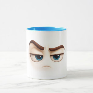 Resting grump face – blue eyed annoyed emoji mug