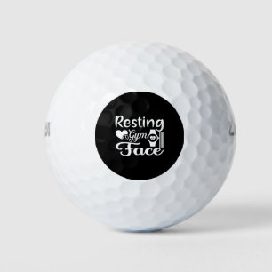 Resting Gym Face-Gym-Workout-Fitness-Funny Golf Balls