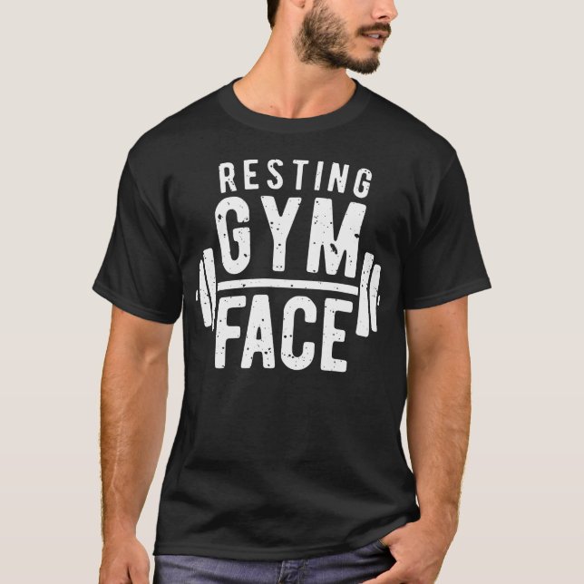 Resting Gym Face T Shirt Fitness Men Women Funny W (Front)