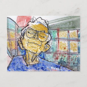 Resting Her Eyes Crayon Resist Larry Lerew #170903 Postcard