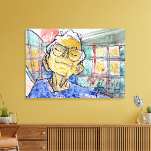 Resting Her Eyes Painting / Artist Larry Lerew Canvas Print