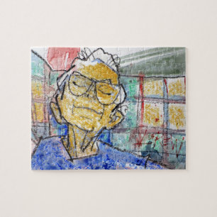 Resting Her Eyes Painting / Artist Larry Lerew Jigsaw Puzzle