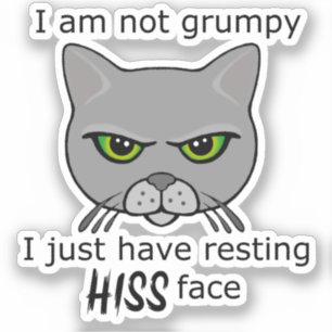 Resting Hiss Face Grey Cat - Benefits PACR
