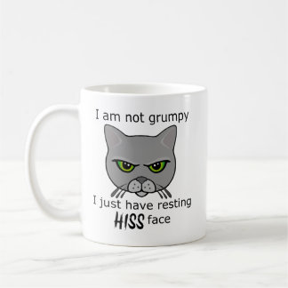 Resting Hiss Face Grey Cat - Benefits PACR Coffee Mug