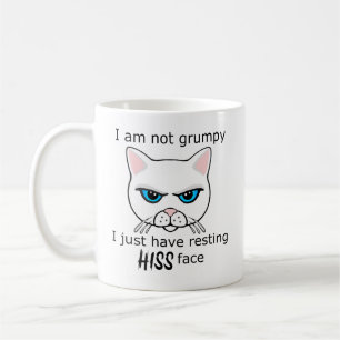 Resting Hiss Face White Cat - Benefits PACR Coffee Mug