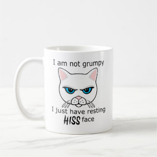 Resting Hiss Face White Cat - Benefits PACR Coffee Mug