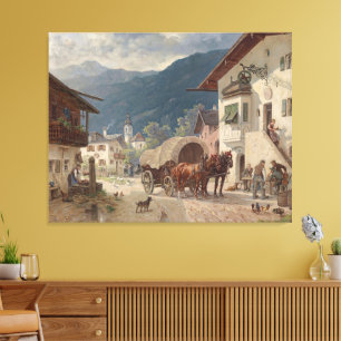 Resting in Front of the Inn – Désiré Thomassin Canvas Print