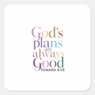 Resting in God's Sovereign Good Plans: Romans 8:28 Square Sticker