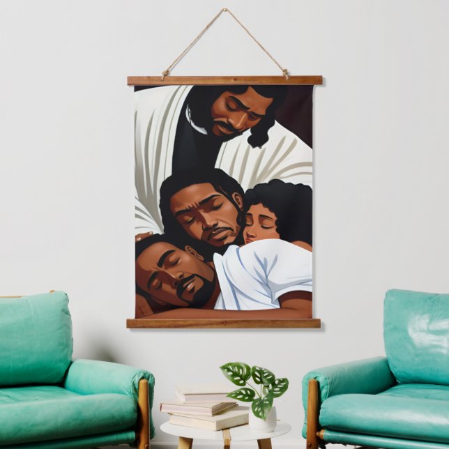 Resting in His Presence Wood Topped Wall Tapestry (Living Room)