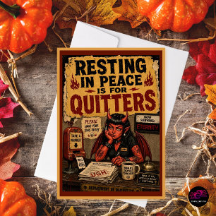 Resting in Peace Is for Quitters Funny Demon Holiday Card