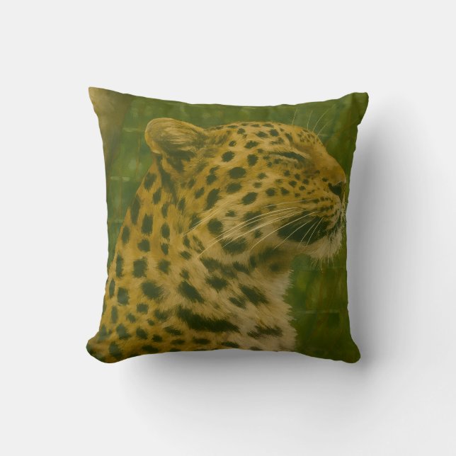 Resting Leopard in Sanctuary Setting Cushion (Front)