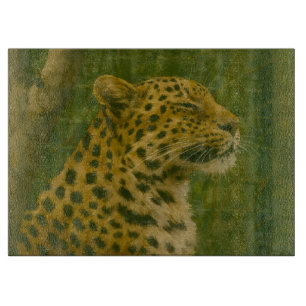 Resting Leopard in Sanctuary Setting Cutting Board