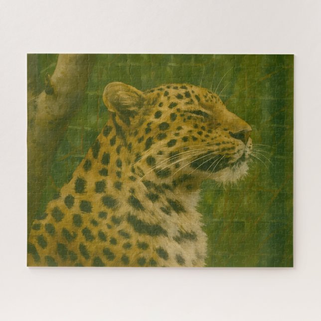 Resting Leopard in Sanctuary Setting Jigsaw Puzzle (Horizontal)