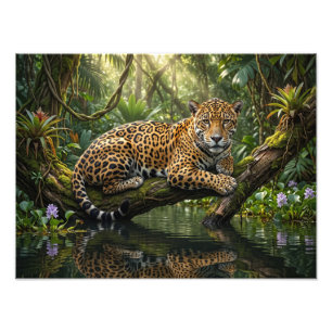 Resting Leopard On Ancient Tree Branch Photo Enlar Print