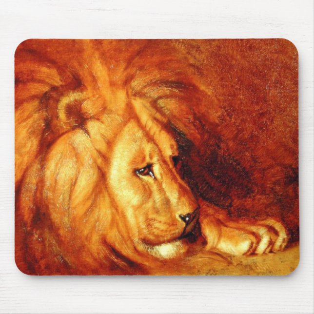 Resting Lion (by Abbott Handerson Thayer) Mouse Mat (Front)