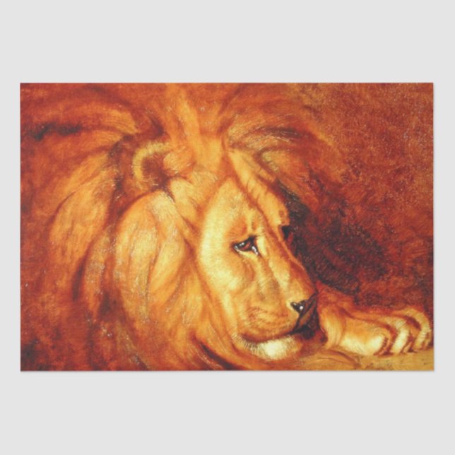 Resting Lion (by Abbott Handerson Thayer) Tissue Paper (Front)