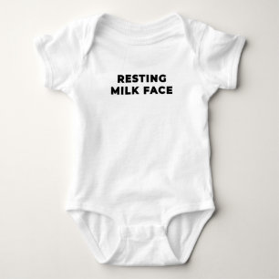 Resting Milk Face - Black Baby Bodysuit