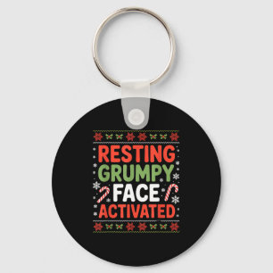Resting Mpy Face Activated Funny Xmas Quote Key Ring