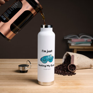 Resting My Eyes Custom Name Joke Personalised Water Bottle