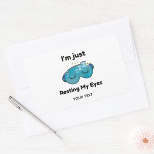 Resting My Eyes Custom Name Joke Personalized Rectangular Sticker