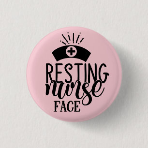 Resting Nurse Face 3 Cm Round Badge