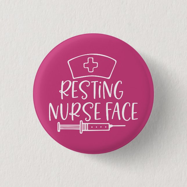 Resting Nurse Face 3 Cm Round Badge (Front)