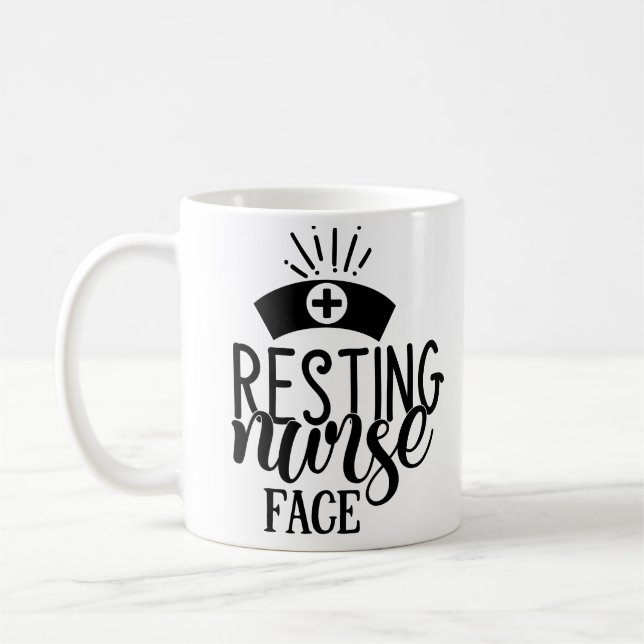 Resting Nurse Face Coffee Mug (Left)