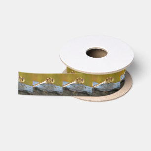 Resting Ochre Brown Dragonfly Realistic Painting Satin Ribbon