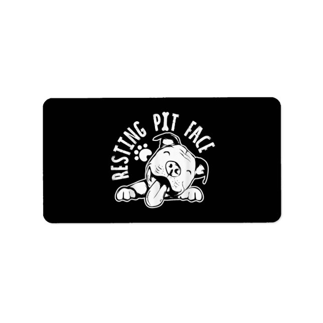 Resting Pit Face  Funny Dog Pitbull Meme Clothing Label (Front)