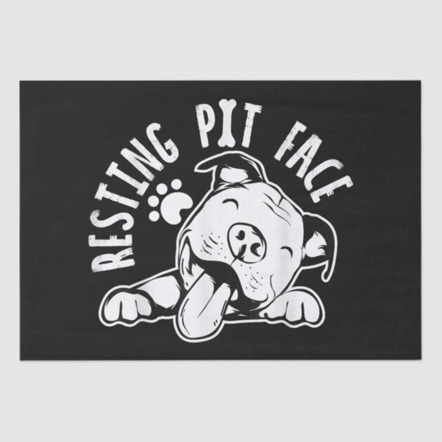 Resting Pit Face  Funny Dog Pitbull Meme Clothing Tissue Paper (Front)