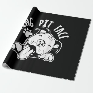 Resting Pit Face Funny Dog Pitbull Meme Clothing Wrapping Paper