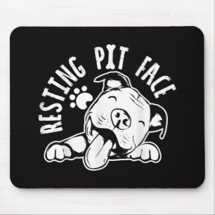 Resting Pit Face  Funny Dog Pitbull Meme Mouse Mat