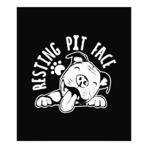 Resting Pit Face Funny Dog Pitbull Meme Photo Print